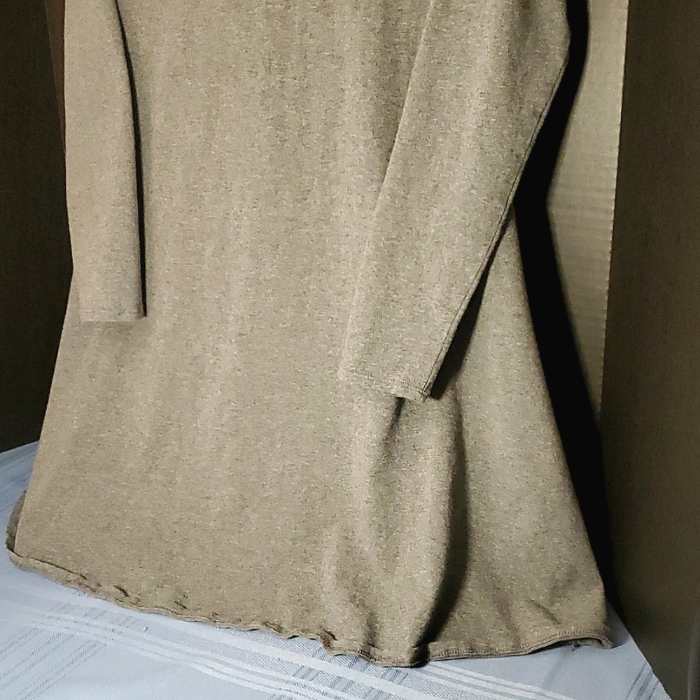 Design Lab Grey Organic Cotton Long Sleeve Jersey A-Line Dress - Size Small - Picture 4 of 14